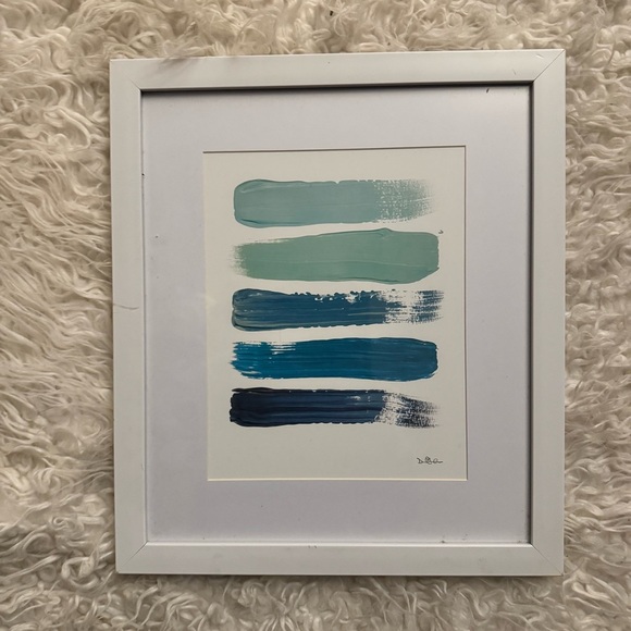 Wall Art Turquoise and White Set of 2 - Picture 2 of 2